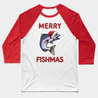 Merry Fishmas Funny Ugly Fishing Gift Baseball T-Shirt